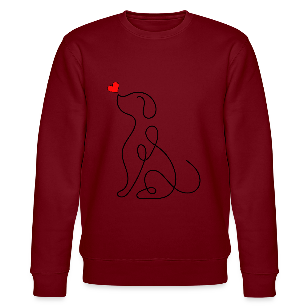Dog men's organic cotton sweatshirt - burgundy