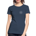 White flower of life women’s organic cotton T-Shirt - navy