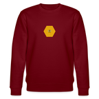 Bee & honeycomb organic cotton women's sweatshirt - burgundy