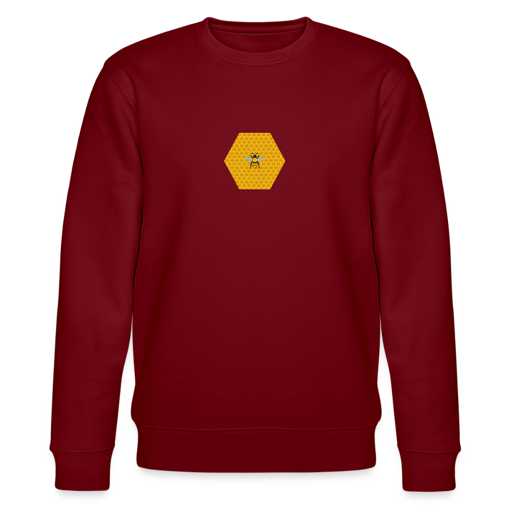 Bee & honeycomb organic cotton women's sweatshirt - burgundy